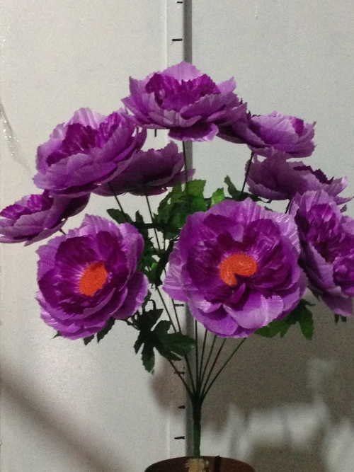 Искусственные цветы Пион с серединкой -9 атлас