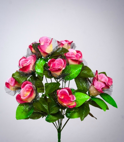 Искусственные цветы бутон фатин - 12 ка