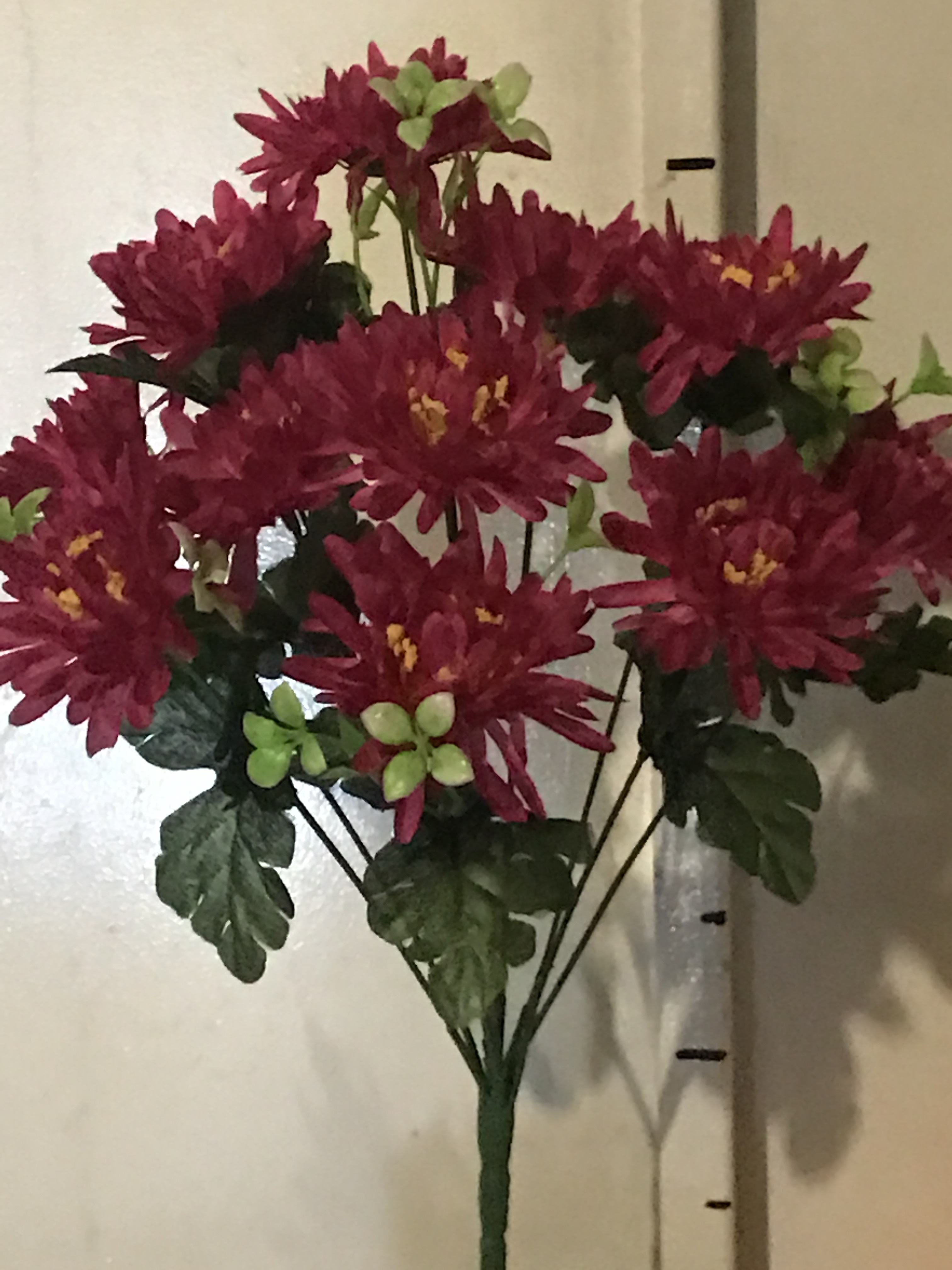 Искусственные цветы оптом Хризантема вазон мелкий