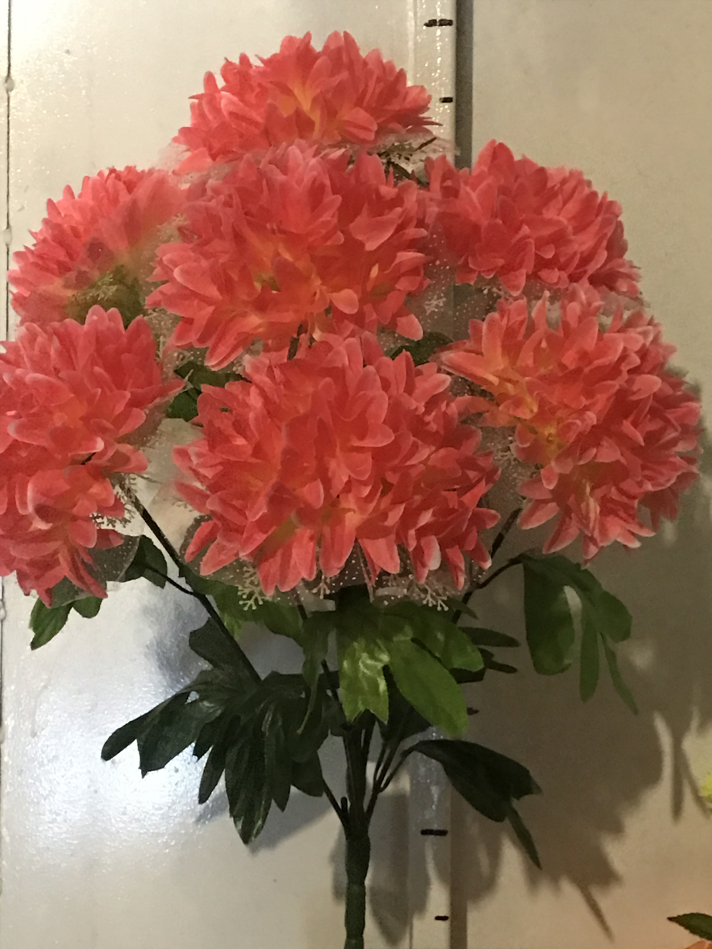 Искусственные цветы Хризантема с вуалью